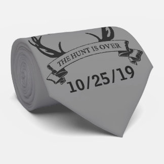 "The Hunt is Over" Custom Color Rustic Wedding Tie
