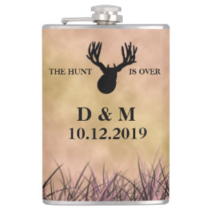 The Hunt is Over Custom Wedding Gift Flask