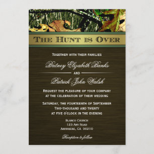 The Hunt is Over Hunting Camo Wedding Invitations