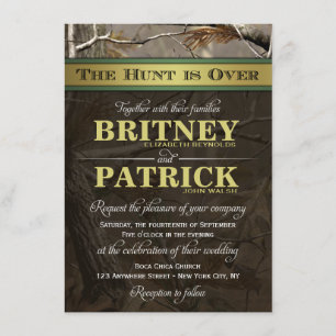The Hunt is Over Hunting Camo Wedding Invitations