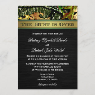 The Hunt is Over Hunting Camo Wedding Invitations