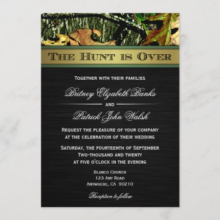 The Hunt Is Over Hunting Camo Wedding Invitations