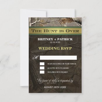 The Hunt Is Over Hunting Camo Wedding Rsvp Cards by natureprints at Zazzle