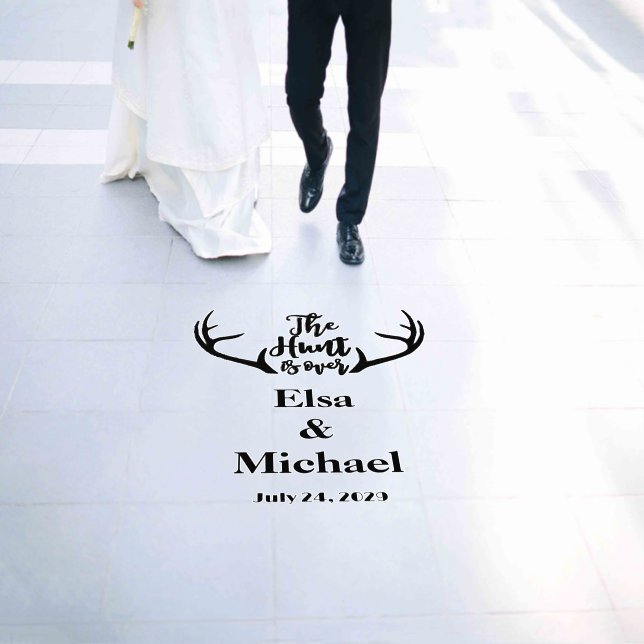 The Hunt is Over Rustic Antler Wedding  Floor Decals (Wedding)