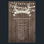 "The Hunt is Over" Rustic Barn Wedding Program<br><div class="desc">Rustic country-style deer antlers banner "The Hunt is Over" design with strings of light on a barn wood backdrop for you to personalize or customize further. **Coordinated templates can be found in the collection shown below or by pasting this URL into your browser:
https://www.zazzle.com/collections/rustic_antlers_hunt_is_over_wedding_collection_1-119776334247121435?rf=238919973384052768&CMPN=share_dclit&lang=en&social=true</div>