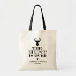 The Hunt is Over Rustic Country  Tote Bag<br><div class="desc">The Hunt is Over. Add a fun touch of color and unique style to your wedding or bridal shower favors. A bridal shower favor bag is a great addition to party planning. These unique bags will easily be used as a gift and can serve as a beautiful decoration at your...</div>