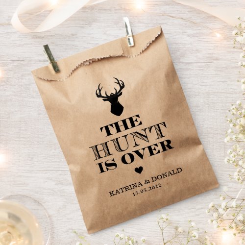 The Hunt is Over Rustic Country Wedding  Favor Bag