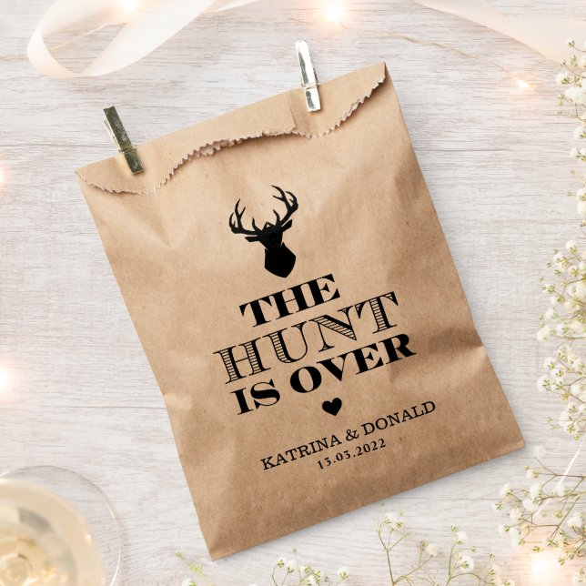 The Hunt is Over Rustic Country Wedding  Favor Bag (Clipped)