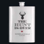 The Hunt is Over Rustic Country Wedding  Flask<br><div class="desc">The Hunt is Over. Add a fun touch of color and unique style to your wedding or bridal shower favors. A bridal shower favor bag is a great addition to party planning. These unique bags will easily be used as a gift and can serve as a beautiful decoration at your...</div>
