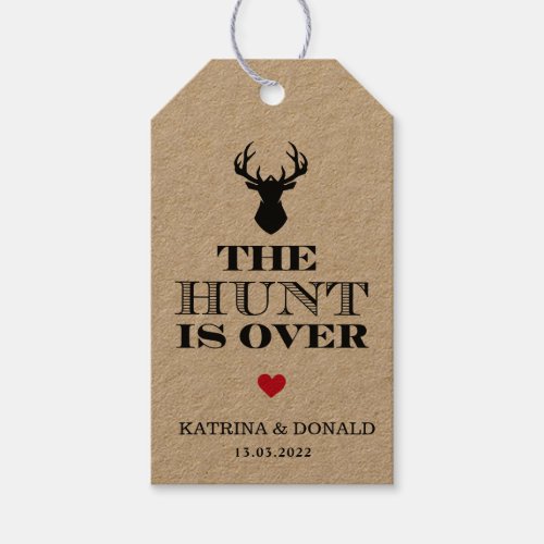 The Hunt is Over Rustic Country Wedding  Gift Tags
