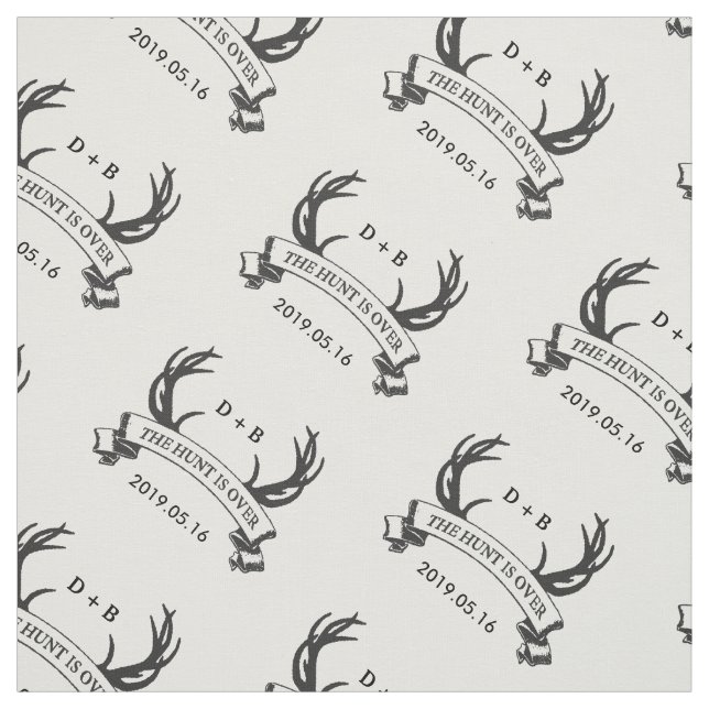 "The Hunt is Over" Rustic Custom Wedding Gift Fabric (Swatch)