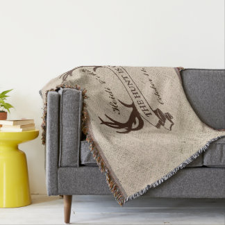 "The Hunt is Over" Rustic Custom Wedding Gift Throw Blanket