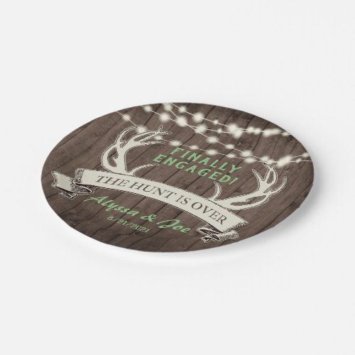 The Hunt is Over Rustic Engagement Party Paper Plates