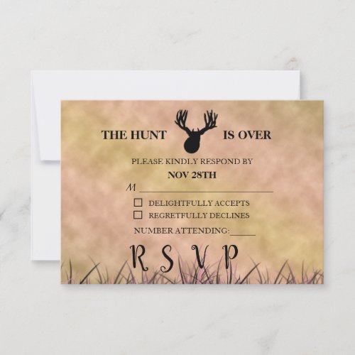 The Hunt is Over Rustic RSVP Card