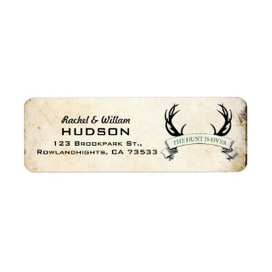 "The Hunt is Over" Rustic Wedding Address Labels