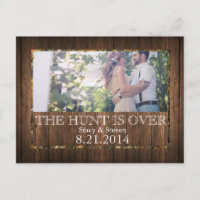 The Hunt is Over Save The Date Wedding Postcard
