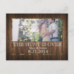 The Hunt Is Over Save The Date Wedding Postcard at Zazzle