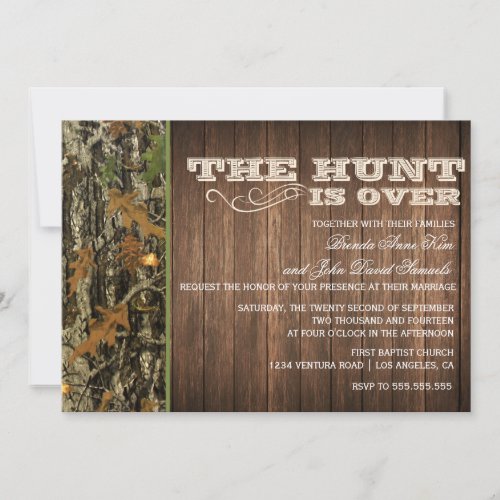 The Hunt Is Over Wedding Invitation