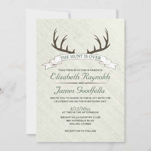 The Hunt is Over Wedding Invitations (Front)