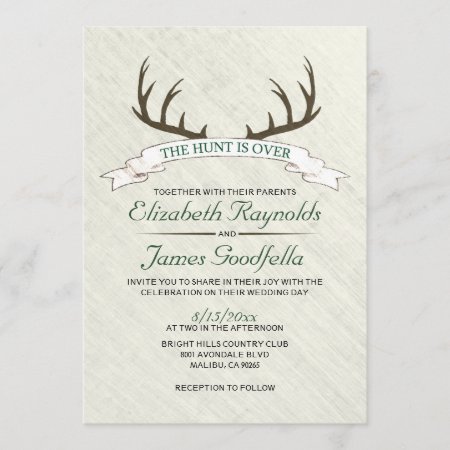 The Hunt Is Over Wedding Invitations