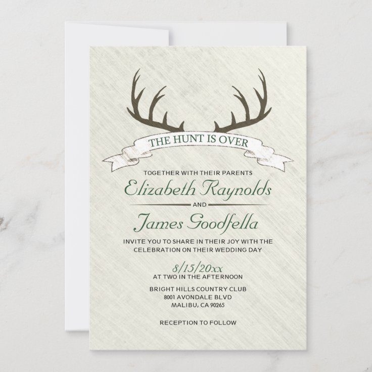 The Hunt is Over Wedding Invitations | Zazzle