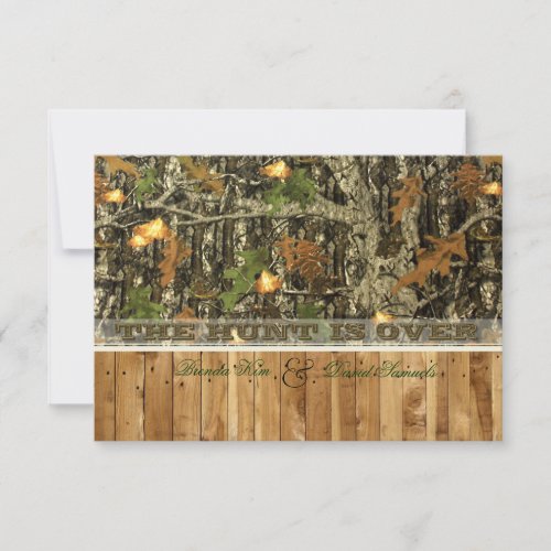 The Hunt Is Over Wedding Invitations