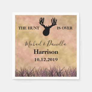 The Hunt is Over Wedding Napkins