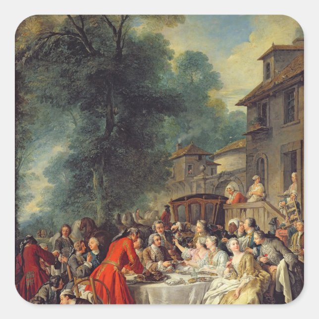 The Hunt Lunch, 1737 Square Sticker (Front)
