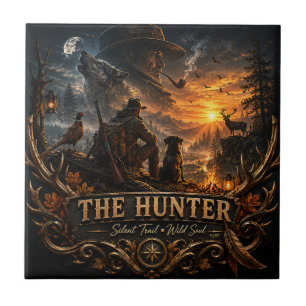 The Hunter , Into the Wild Silence Ceramic Tile
