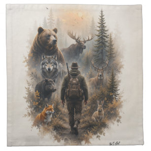 The Hunter , Into the Wild Silence Cloth Napkin