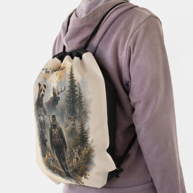 The Hunter , Into the Wild Silence  Drawstring Bag (Insitu)