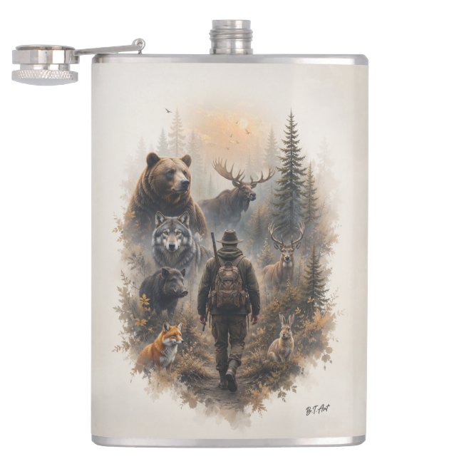 The Hunter , Into the Wild Silence  Flask (Opened)