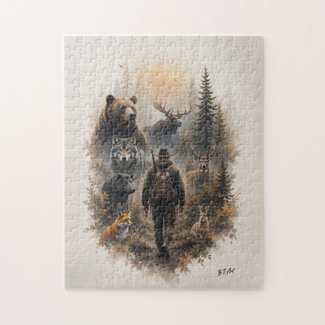 The Hunter , Into the Wild Silence  Jigsaw Puzzle (Vertical)