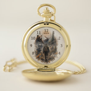 The Hunter , Into the Wild Silence  Pocket Watch