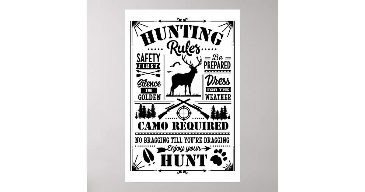 Wild Ruls Image The Hunterβs Creed: Rules of the Wild Poster | Zazzle
