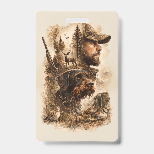 The Hunter's Bond – German Wirehaired Pointer Badge (Front)