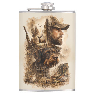 The Hunter's Bond – German Wirehaired Pointer Flask