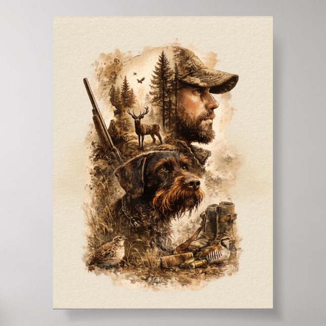 The Hunter's Bond – German Wirehaired Pointer Poster (Front)