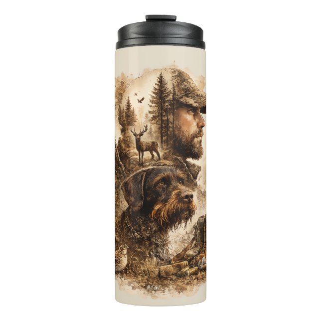 The Hunter's Bond – German Wirehaired Pointer Thermal Tumbler (Front)