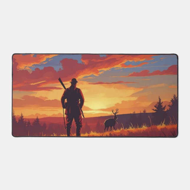 The Hunter's Dilemma at Sunset Desk Mat (Front)