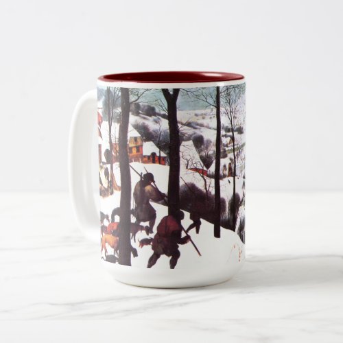 The Hunters in the Snow Fine Art Christmas Gift Two_Tone Coffee Mug