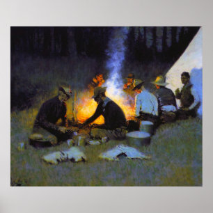 The Hunters' Supper Frederic Remington Poster