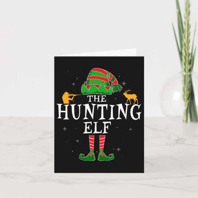 The Hunting Elf Group Matching Family Christmas Hu Card (Front)