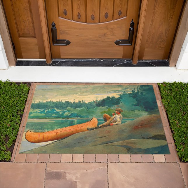 The Hunting Guide Winslow Homer 1895 Lake Camp Doormat (Outdoor)