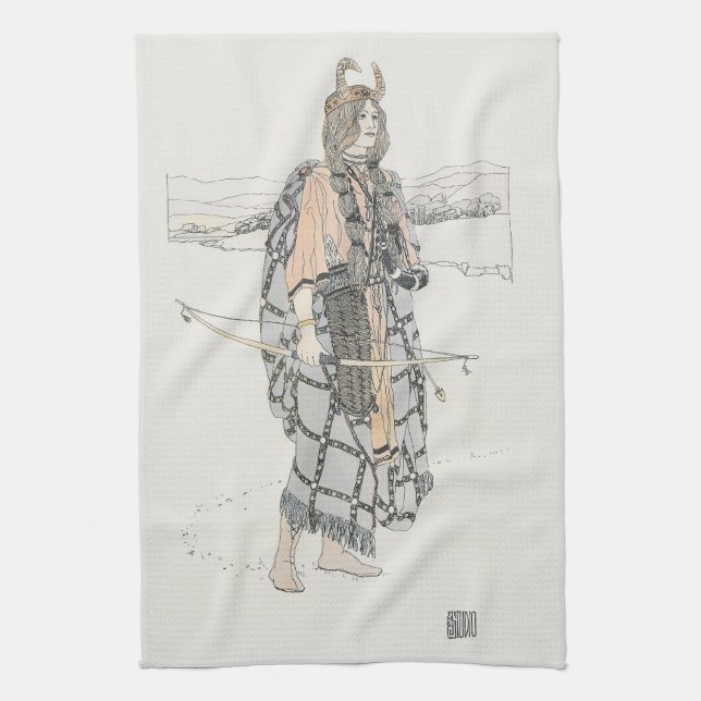The Huntress (by Ann Macbeth) Kitchen Towel (Vertical)