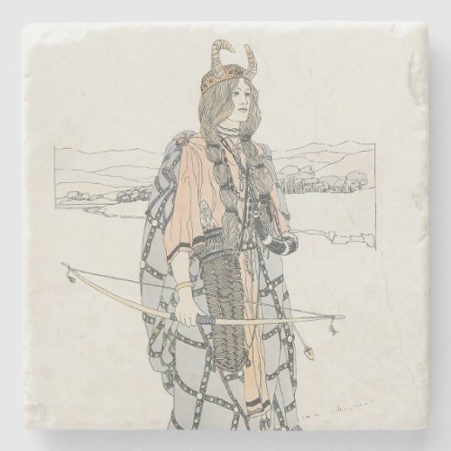 The Huntress by Ann Macbeth Stone Coaster