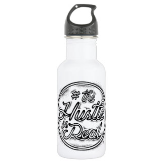 The Hustle is real vintage tattoo style quote Water Bottle