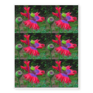 The Hut flag poppy 6 per sheet Temporary Tattoos