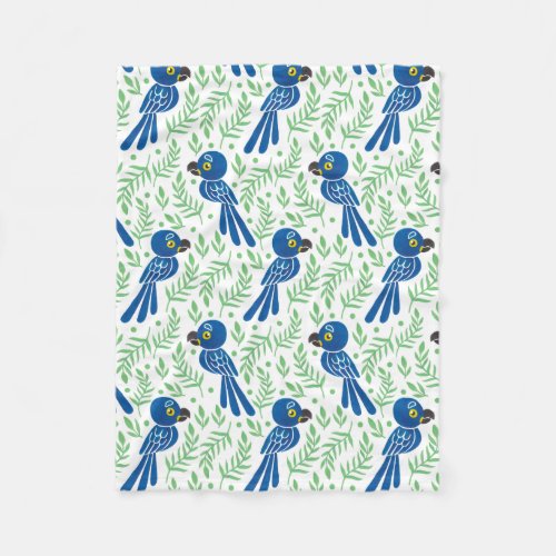 The Hyacinth Macaw Pattern Fleece Blanket