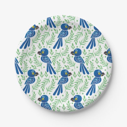 The Hyacinth Macaw Pattern Paper Plates